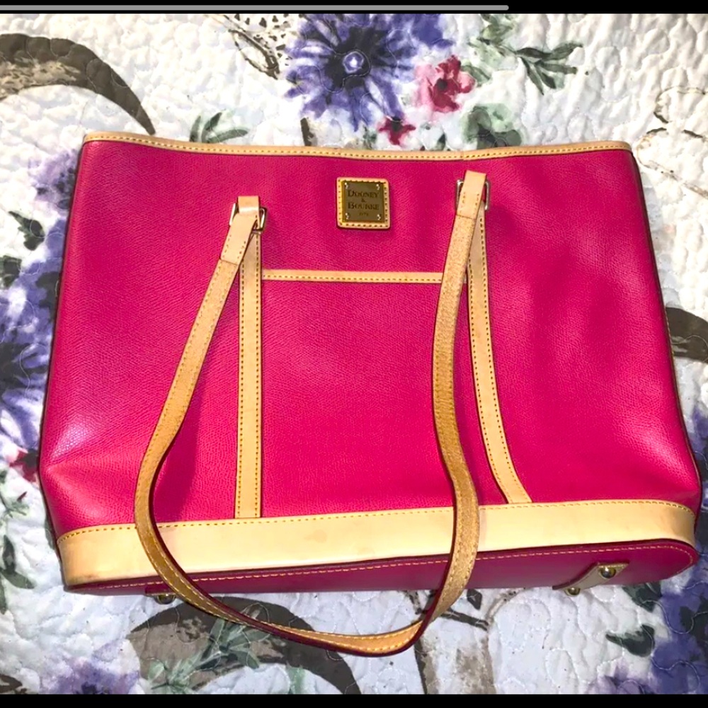 Dooney and bourke pink shoulder tote bag purse
